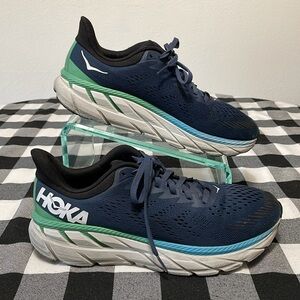 Hoka One One Blue and Green Athletic Shoes